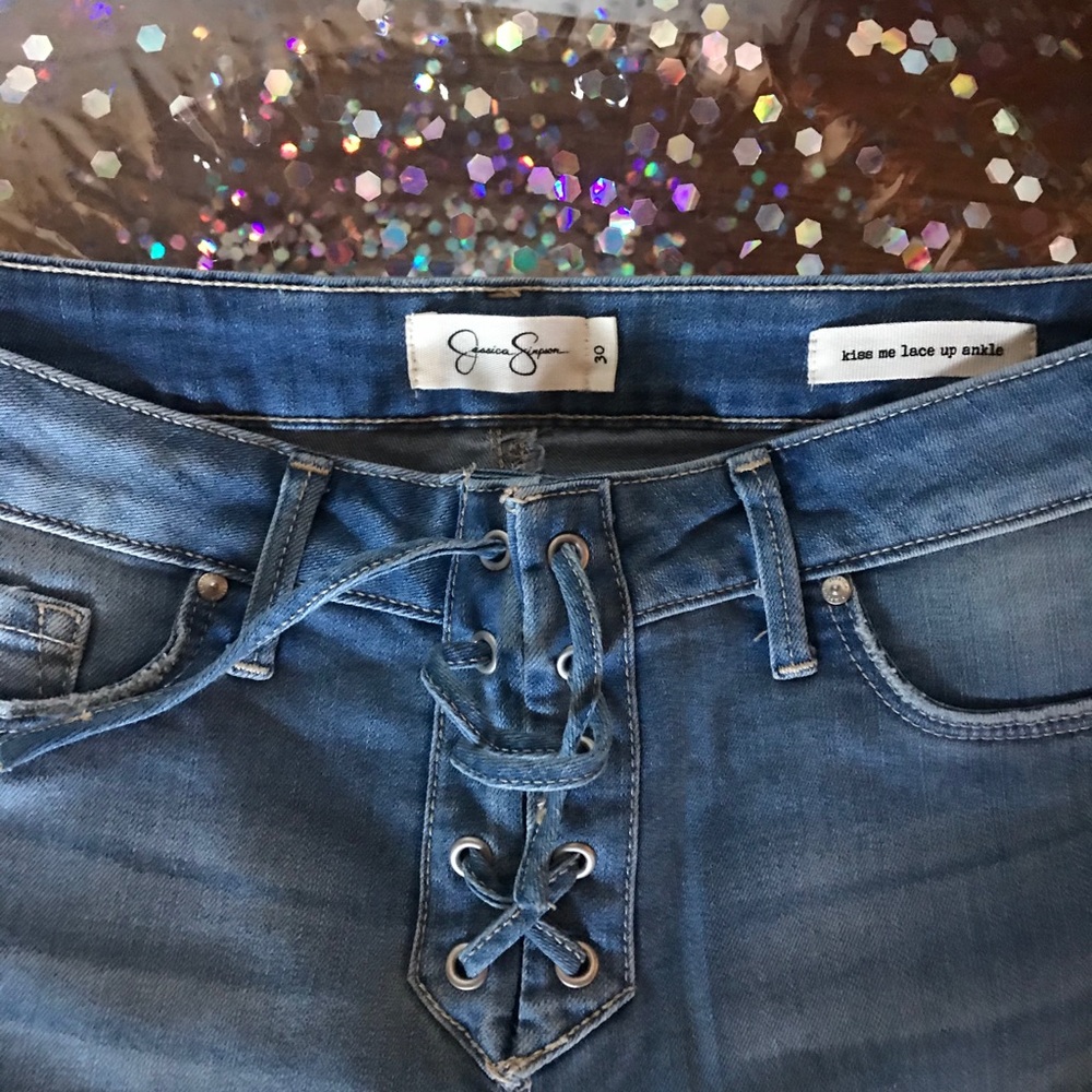 Jessica simpson tie up jeans
